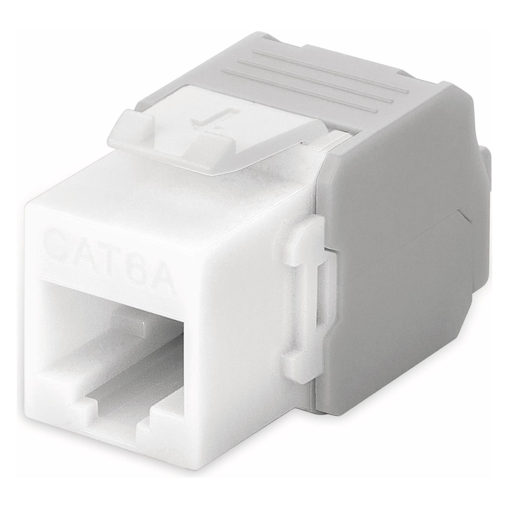 Goobay CAT 6a KeyStone RJ45 Jack,ungeschirmt, 500MHz, Weiss (Keystone Modul) (90867)