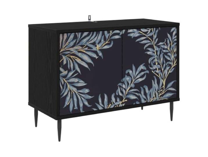 Makastle TV-Schrank 69x33x50,5 cm Schwarz Eichen-Optik