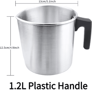 Inspire Picks 32oz Stainless Steel Candle Making Pouring Pot Easy Wax Melting Pot 1.2l Plastic Handle
