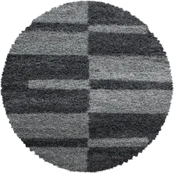 TEPPICH Hochflor WERFEN in Grau, kariert, Ø 160 cm