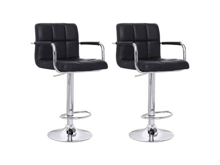Lot de 2 tabourets de bar noir avec accoudoirs MIKE