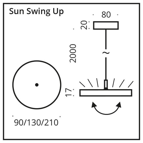 Top Light SUN SWING Up-Light LED-Pendelleuchte 21cm chrom matt 7-32721011 4251349335117