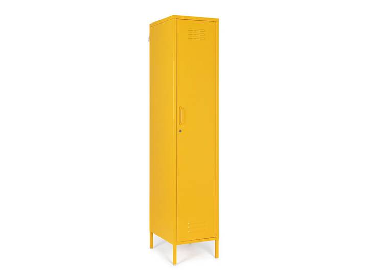 Schmaler Kleiderschrank „Cambridge“ aus Metall Gelb Bizzotto