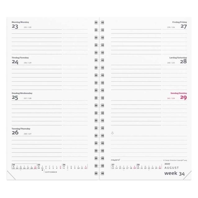 Mayland-Burde Week Planner International tvrformat REFILL 2027 (27085500)