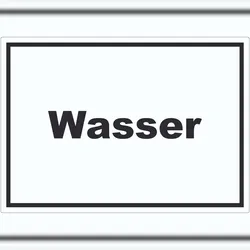 HB-Druck Wasser Aufkleber mit Text Anschluss waagerecht A8 (52x74mm)