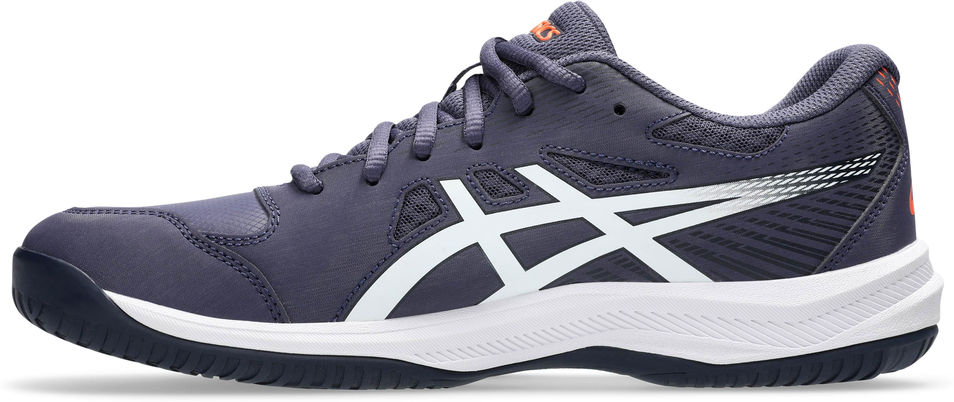 Tennisschuh ASICS "COURT SLIDE 4", Herren, Gr. 44, weiss (indigo fog, weiß), Synthetik, Textil, Schuhe Tennisschuh, Multicourt-Schuh, Allcourtschuh indigo fog, weiß 44