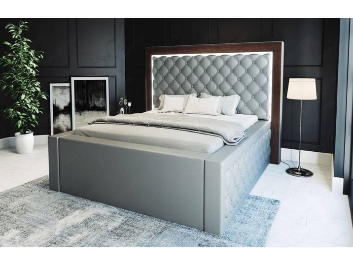 Wasserbett Varese mit Steppung und LED-Kopfteil