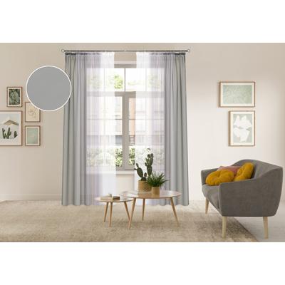 Gardine OTTO HOME "Nivva, 2er-Set, Kräuselband, transparent", grau, B:140cm H:225cm, Polyester, Gardinen, Gardine, Transparent, Kräuselband, Pflegeleicht, 2er Set