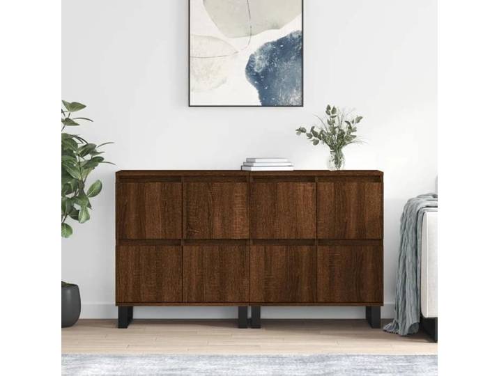 (ON SALE)(2 pcs)Buffets Meuble d'Entrée - Buffet Salon chêne marron Bois d'ingénierie EU503772