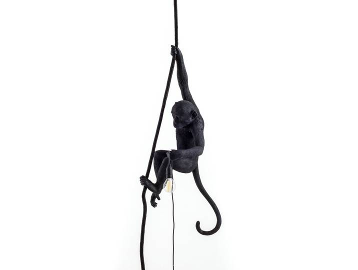 Monkey With Rope Buiten Hanglamp Zwart - Seletti Monkey Lamp - Designer - Kunststof