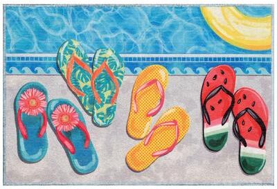 Lush Decor Impressions Poolside Flip Flops Indoor/Outdoor Mat