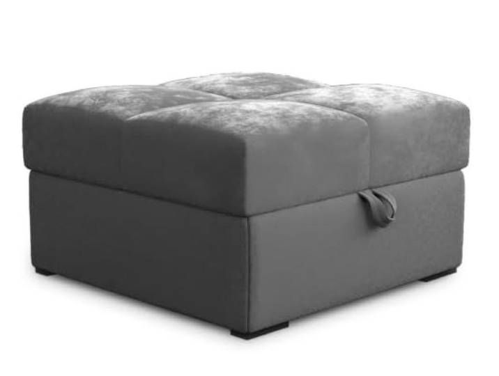 Masseno Sitzhocker MIZA, Modern Hocker, 65x65x38 cm, Beinhöhe 2 cm, Sitzpuff mit Schaumstoff Füllung, Stoff Paros 05 - Hellgrau