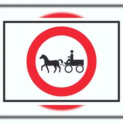 HB-Druck Durchfahrt verboten Kutsche Symbol Schild A0 (841x1189mm)