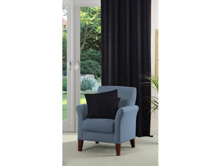 Vorhang WIRTH Java Gr. 4, blau (dunkelblau), B:142cm H:245cm, Jacquard, Baumwolle, Elasthan, Gardinen, Vorhang, dark blue denim