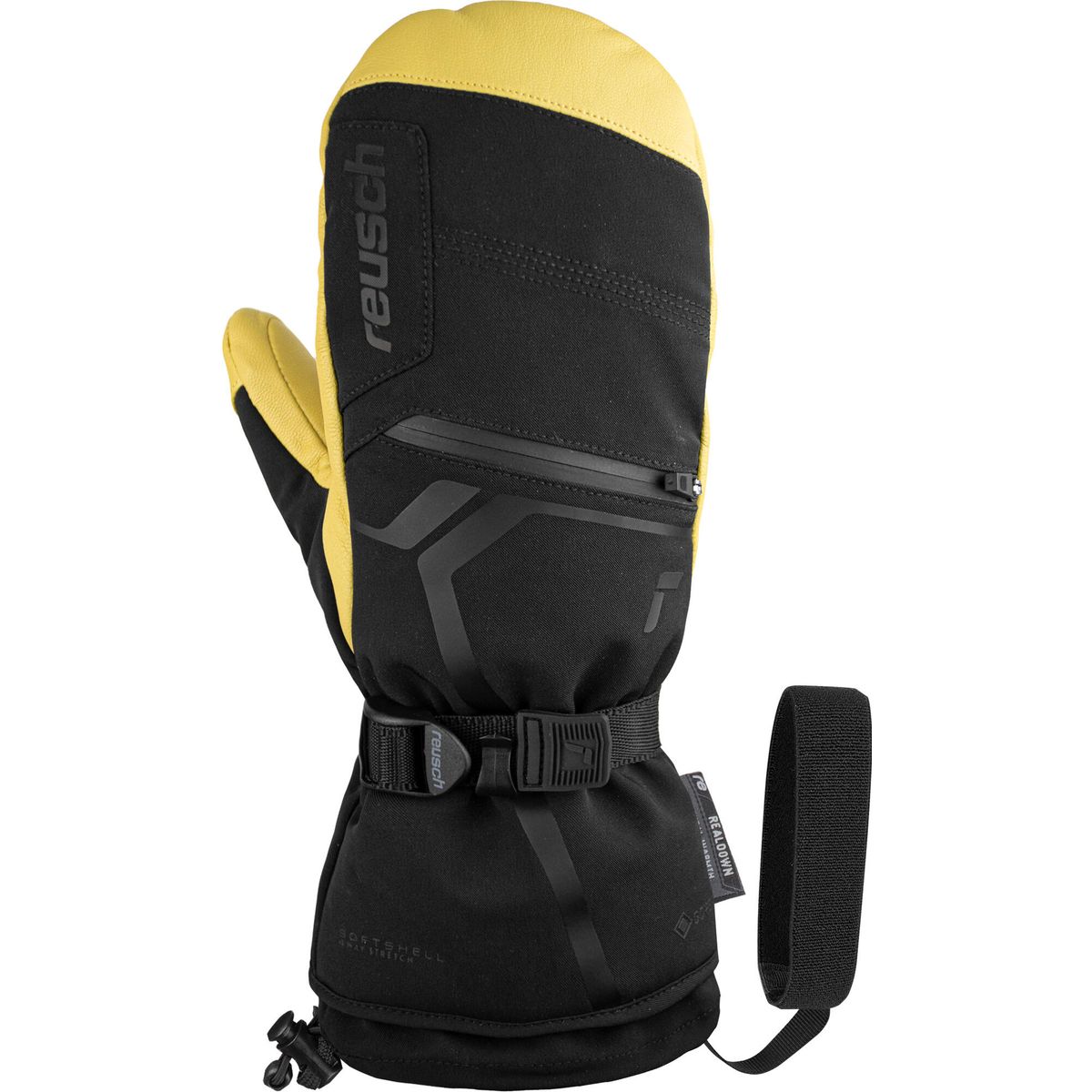 Reusch Down Spirit GTX Mitten black / camel (7490) 7,5 6101655-7490-7,5