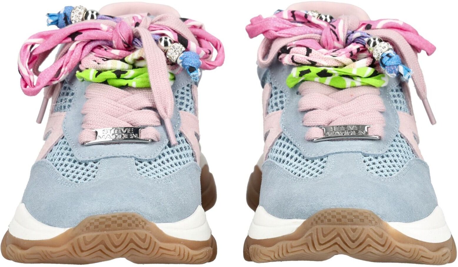 Sneaker STEVE MADDEN "STEVE MADDEN Sneaker Leder", Damen, Gr. 38, blau, pink, Leder, Schuhe Sneaker