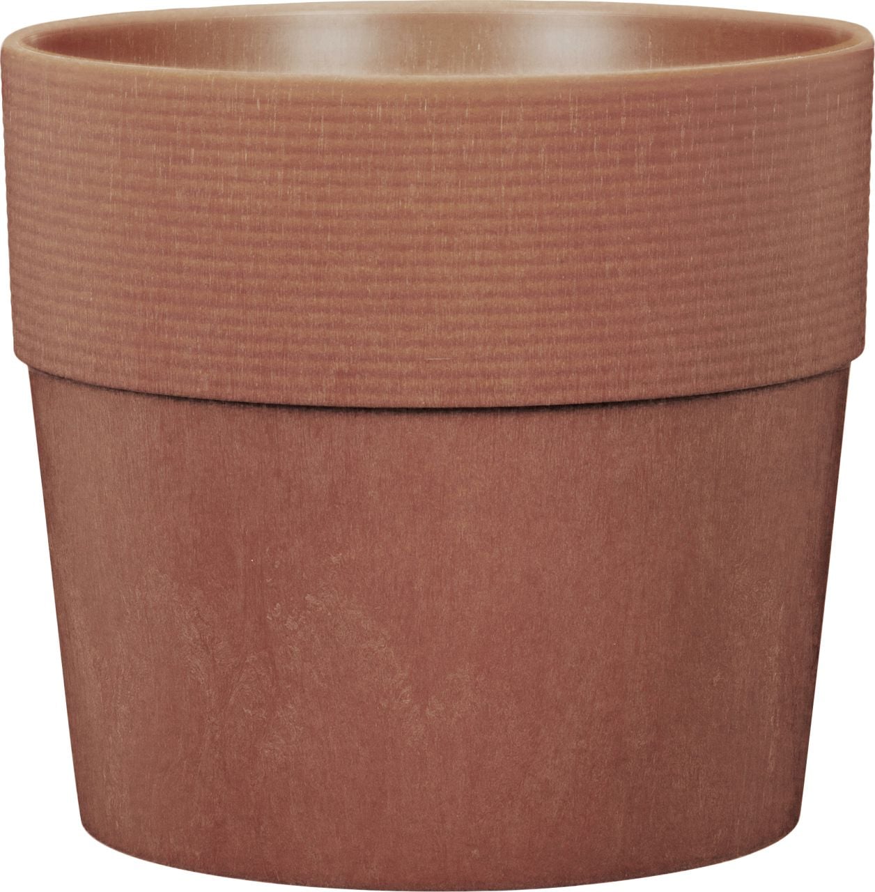 Scheurich Pflanzgefäß Groove Ø 28 x 26 cm rot-braun-mahagoni