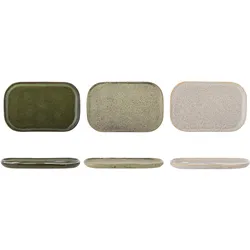 Bloomingville - Addison Plate - Green - Stoneware, Teller, Grün