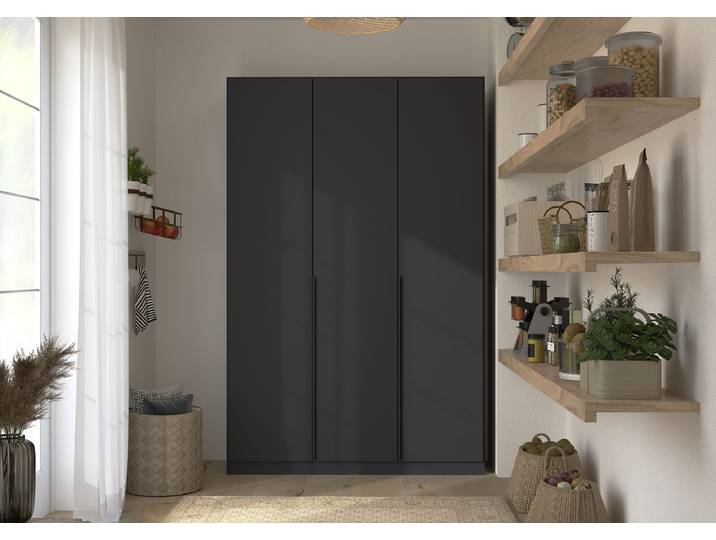 Armoire Avena 136cm Gris/Gris métallisé