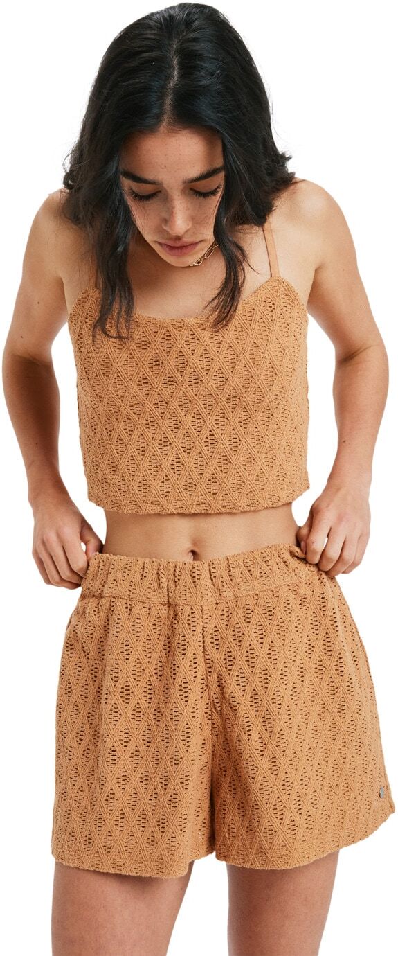 Bermudas ROXY "Ocean Sounds", Damen, Gr. M, Normalgrössen, beige (almond), Obermaterial: 100% Baumwolle., Hosen Bermudas almond M, Normalgrössen
