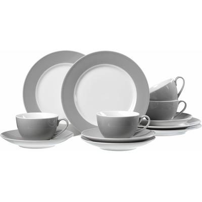 Kaffeeservice RITZENHOFF & BREKER "Geschirr-Set, Service", grau, 12 Stk., Porzellan, Geschirr-Sets, Kaffeeservice, 12 Teile, für 4 Personen