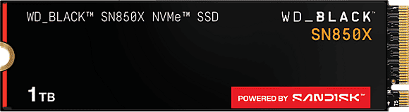 Disco duro SSD interno 1TB - Western Digital WD_BLACK SN850X NVMe SSD, Hasta 7300 MB/s lectura, M.2 2280, Negro