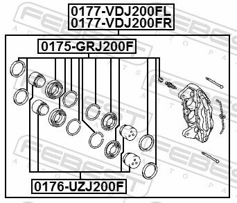 Febest Bremssattel 0177-Vdj200fl Vorderachse Links Für Toyota