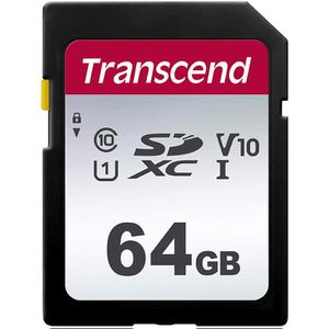 Transcend SD-Karte TS64GSDC300S, 64GB, bis 95 MB/s, SDXC, mit V10 und UHS-I U1