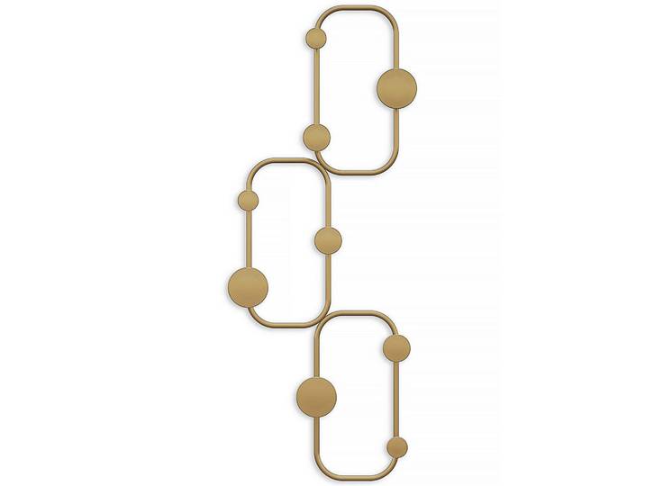Wandgarderobe, Goldfarben, Metall, 28x70 cm, Garderobe, Garderobenpaneele, Wandgarderobe