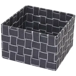 Mendler Aufbewahrungskorb HWC-C37, Dekokorb Korb Körbchen Aufbewahrung Regalkorb Deko 12x19x19cm ~ dunkelgrau