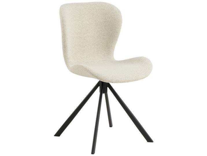 Esszimmerstuhl, Beige, 46,5x81x53 cm, Textil, 360° drehbar, Modern