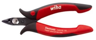 Wiha Seitenschneider Electronic (rot/schwarz, sehr schmaler, spitzer Kopf)