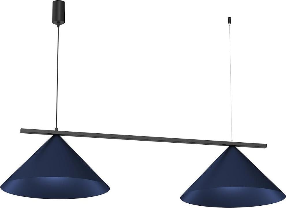 Eko-Light Hanglamp CAPITAL Zwart/Marineblauw 2xGX53 Kegelvormig