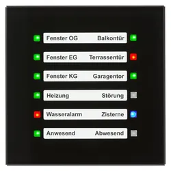 MDT SCN-GLED1S.01S KNX Glas LED Anzeige, Schwarz SCNGLED1S01S