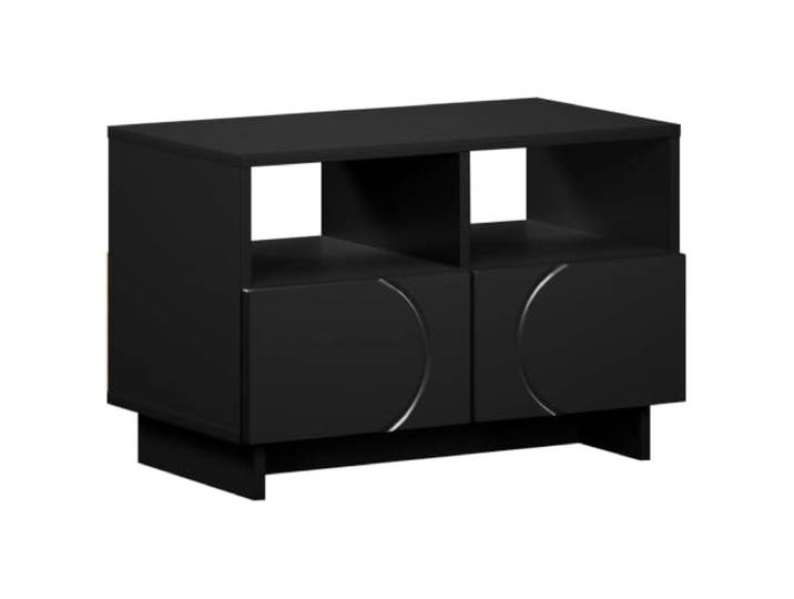 Kaorsrow TV-Board 60x34,5x40 cm Schwarz Holzwerkstoff Lowboard Kompakter Medien-Schrank für Wohnzimmer und Schlafzimmer, bietet strukturierten Platz mit flexibel montierbaren Schubladen.