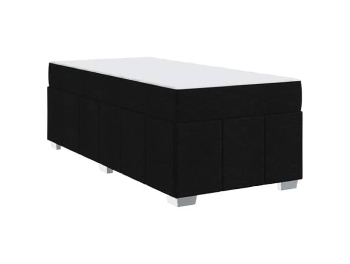 KKgypkn Boxspringbett mit Matratze Schwarz 90x200 cm Stoff, Einzelbett 90x200 schwarz, Lattenrost Bett Stoffbett mit Matratze