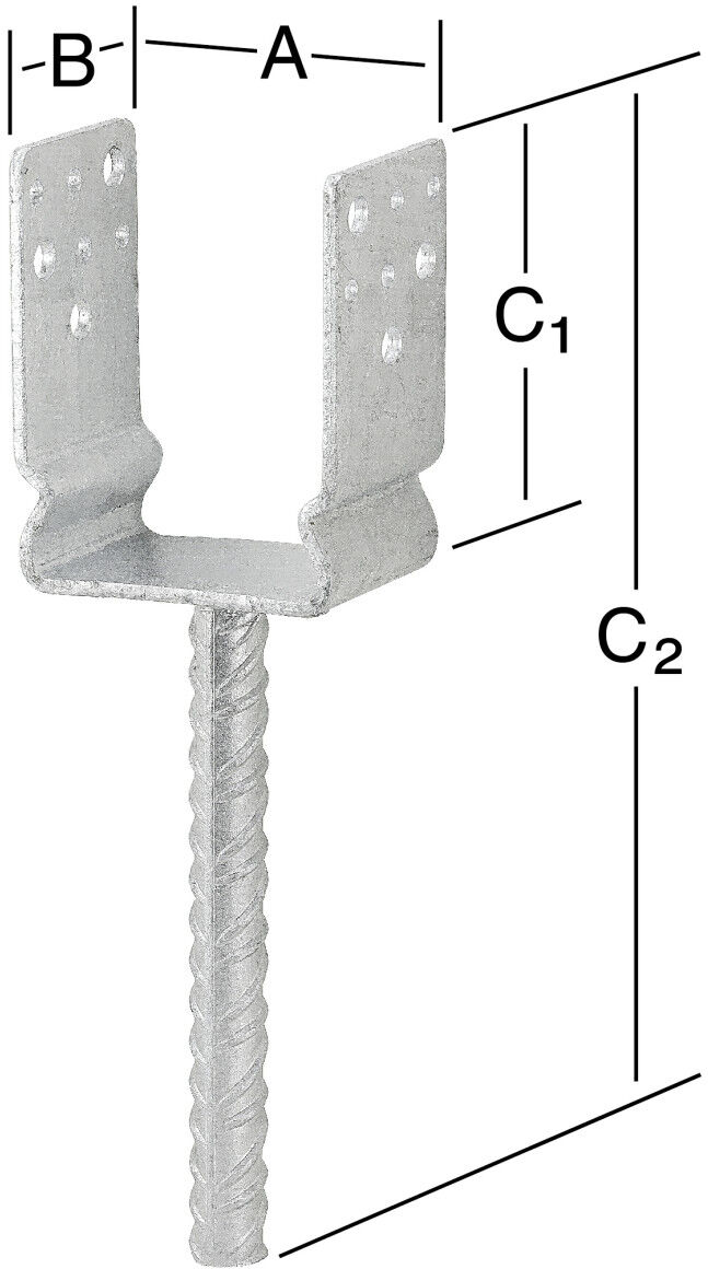 Vormann Schwere Stützenschuhe feuerverzinkt 91 x 60 x 125/325 mm