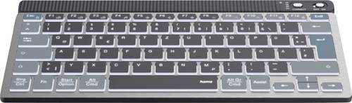 Hama WK-700 Bluetooth Tastatur Deutsch, QWERTZ Schwarz Multimediatasten