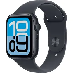 APPLE Watch SE 3 GPS 44, 2025 Smartwatch Aluminium Fluorelastomer, 140-190 mm, Mitternacht