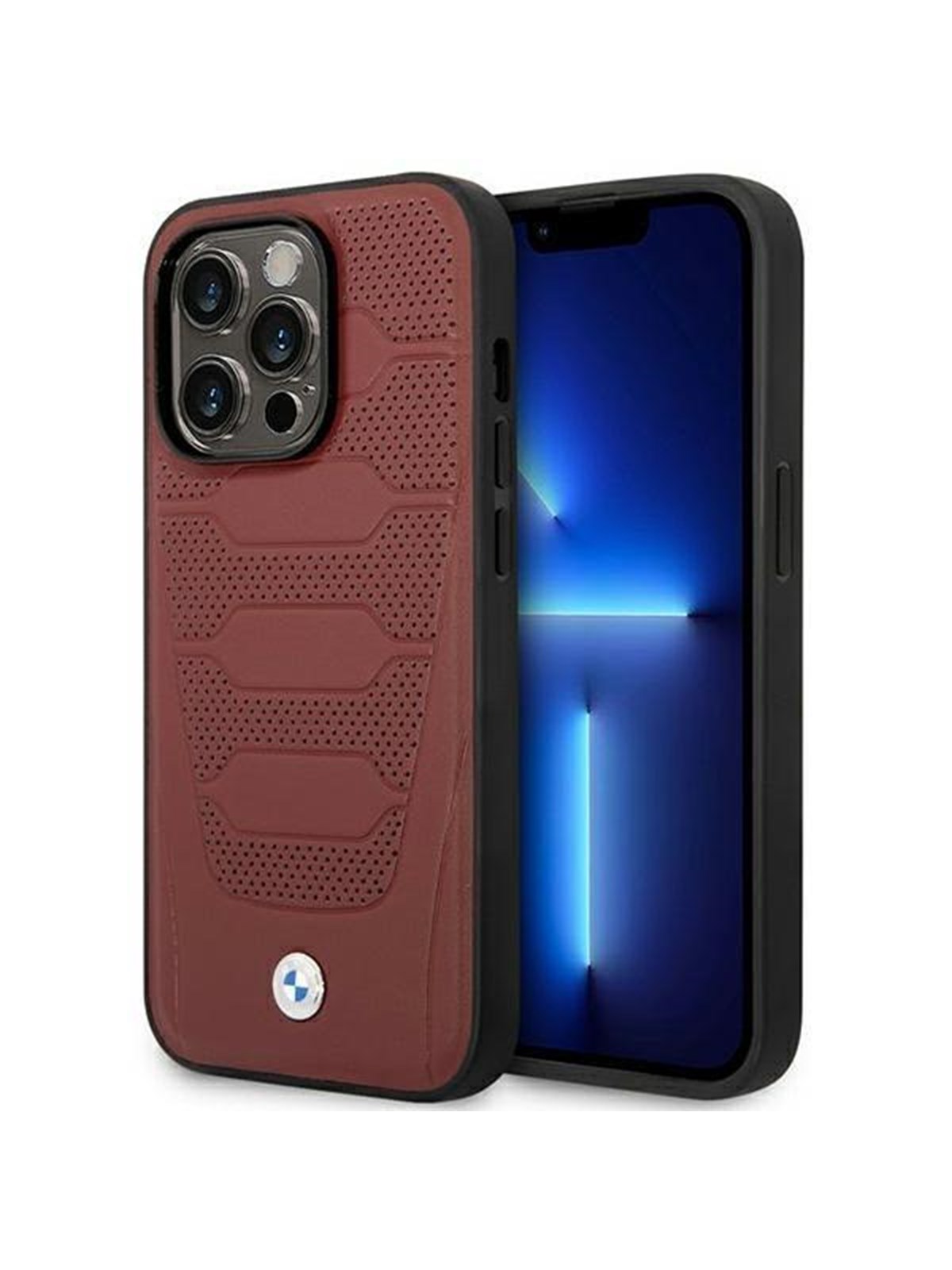 BMW BMHMP14X22RPSR iPhone 14 Pro Max 6.7" Burgundy/burgundy Leather Seats Pattern MagSafe
