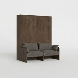 Itamoby Doppelbett Sofà Kentaro vertikal klappbar Walnuss (ALESSIA 20) Klappbett