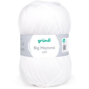 Gründl Häkelgarn 2611-131 Big Mamma uni, weiß, 400 g / 1040 m, Nadelstärke 3.5-4.5, 100% Polyacryl