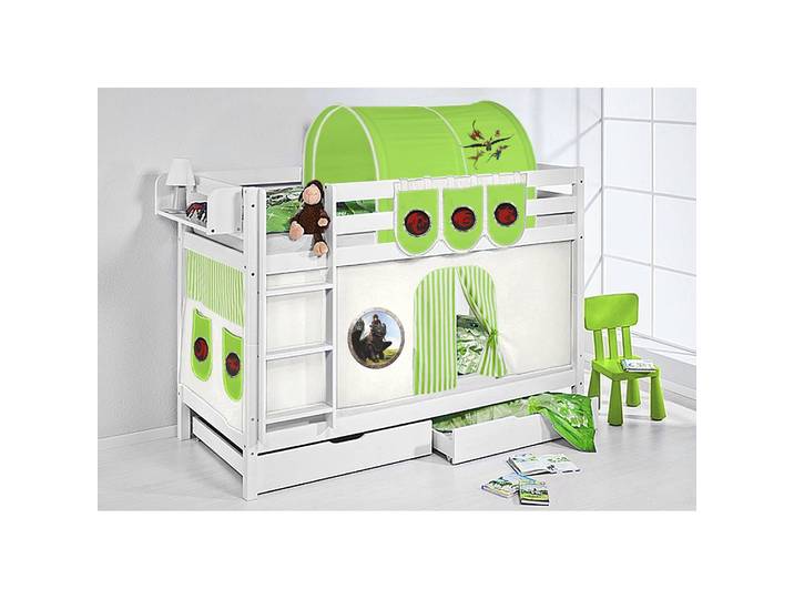Lit ludique JELLE Dragons vert 90 x 200cm Blanc