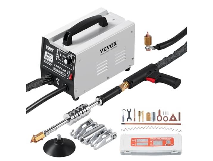 VEVOR Tire Clou Carrosserie 1\,8 KW Kit Poste de Débosselage Soudeuse par Points avec Soudage Automatique Manuel 7 Modes Outil de Réparation de Bosses Carrosserie pour Débosselage de Voitures Camions