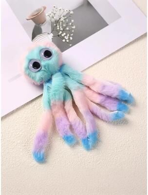Inspire Select Adorable Octopus Plush Cat Toy Interactive Chew & Kick Teaser Wand Replacement Head purple