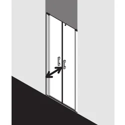 Kermi Pega Pendeltür PEPTD09318VAK 93x185cm, silber hochglanz, ESG klar, auf Duschplatz