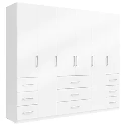 Drehtürenschrank Vivaldi Weiß Hochglanz