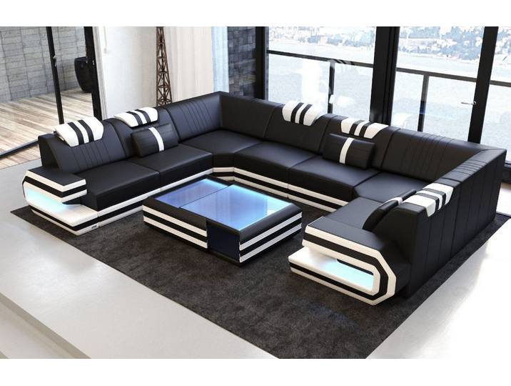 Designsofa Ragusa U-Form aus Leder