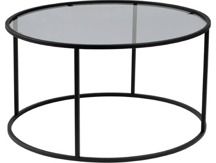 CALICOSY - Runder Couchtisch mit Glasplatte D80 cm – AURUM