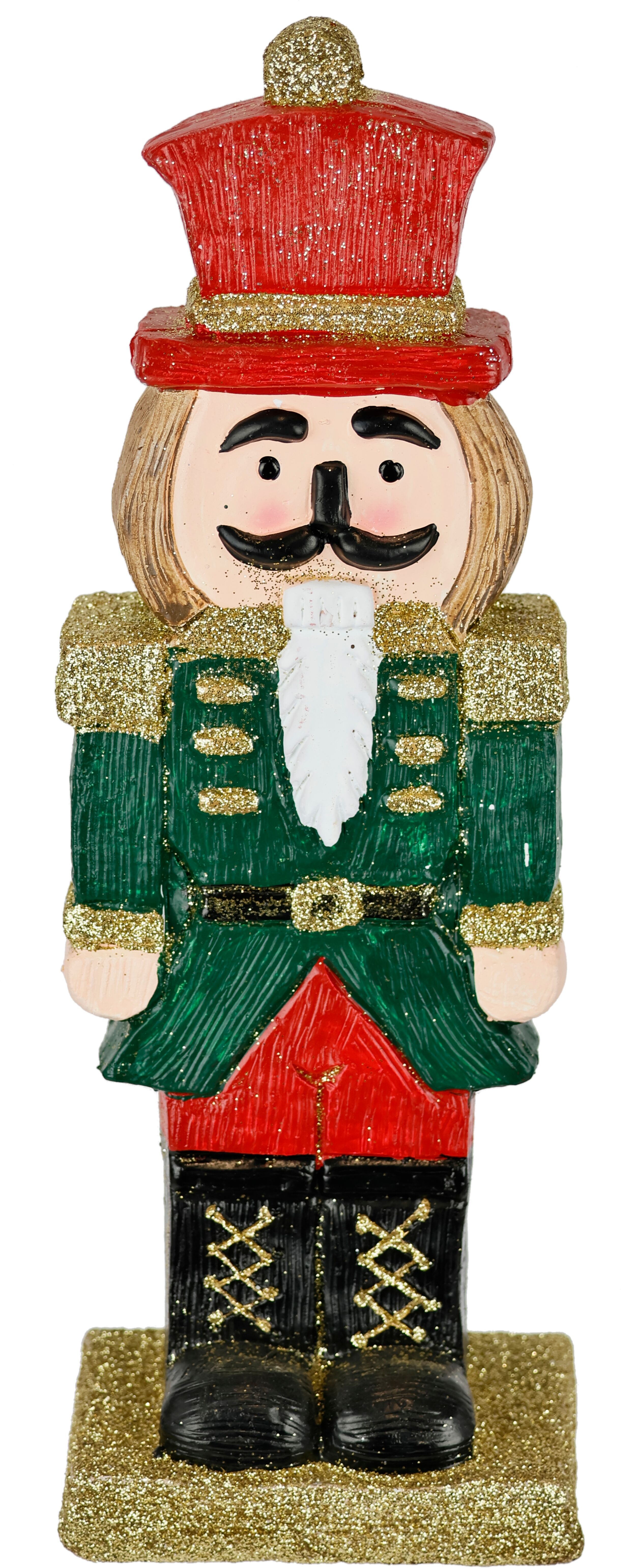 Dekofigur I.GE.A. "Nussknacker", bunt (grün), B:8cm H:26cm, Terrakotta, Dekofiguren, Dekofigur Statue Deko Männchen Weihnachtsdeko